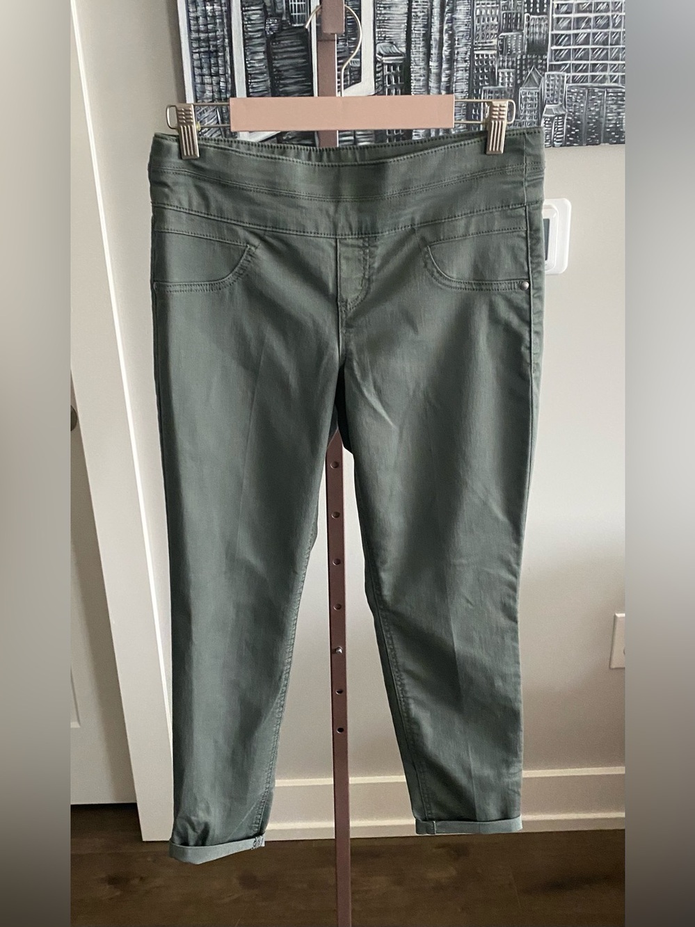 Style & Co. Olive Green Ankle Pant with light tummy control Size 4